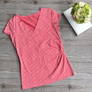 Merona Coral Patterned Wrap Top